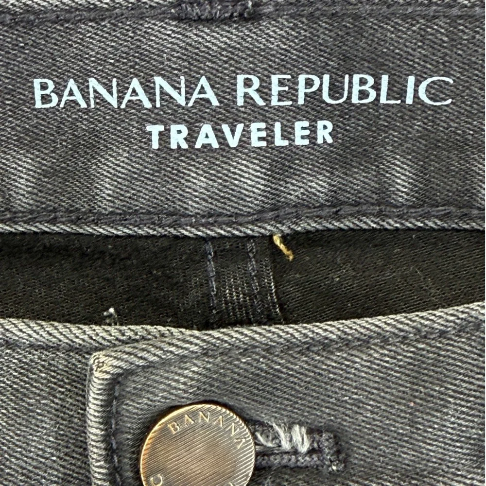 Banana Republic Traveler Slim Luxe Pants Mens 33x32‎ True Black 389371-00